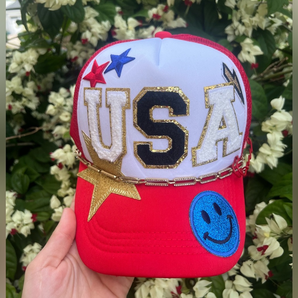 Custom Patchwork Trucker Hat “Usa” - image 1